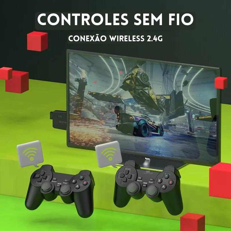 Vídeo Game Retrô SMART CONSOLE Portátil 2.4G Wireless Console Game Stick 4k 10000 Jogos - LANÇAMENTO 2024