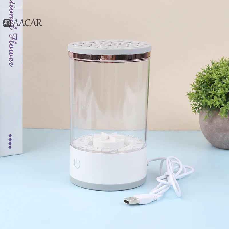 Portable Automatic Electric Makeup Brush Cleaner Rechargeable Lazy Cleaning Brush Cleaner Washer Spinner Quick Dry Cleaning Tool