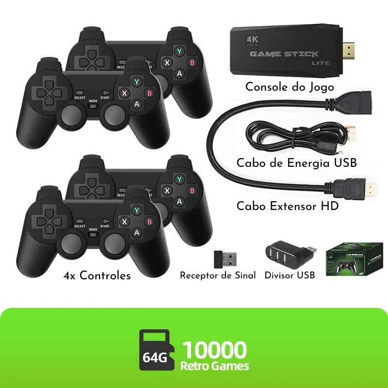 Vídeo Game Retrô SMART CONSOLE Portátil 2.4G Wireless Console Game Stick 4k 10000 Jogos - LANÇAMENTO 2024