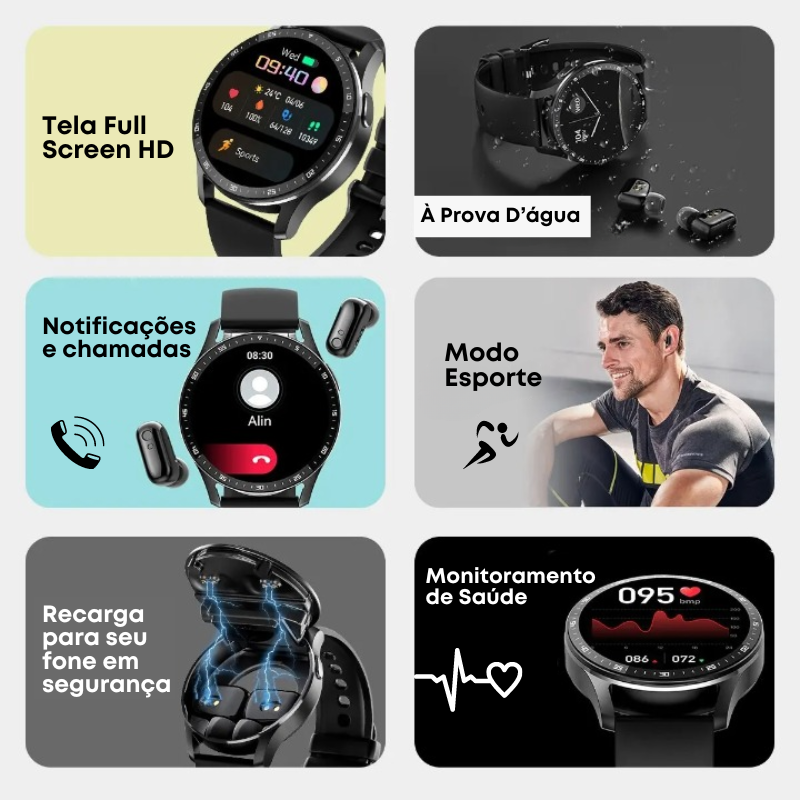 SmartWatch ProMax 2 em 1 - Brinde Spotify Premium [3 Meses]